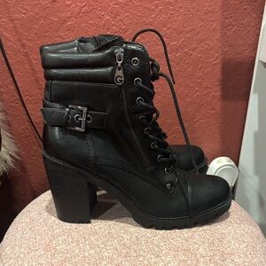G by Guess Black Lace Up Boots